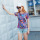 Women Print Short Sleeve Loose Casual Top/T-shirt